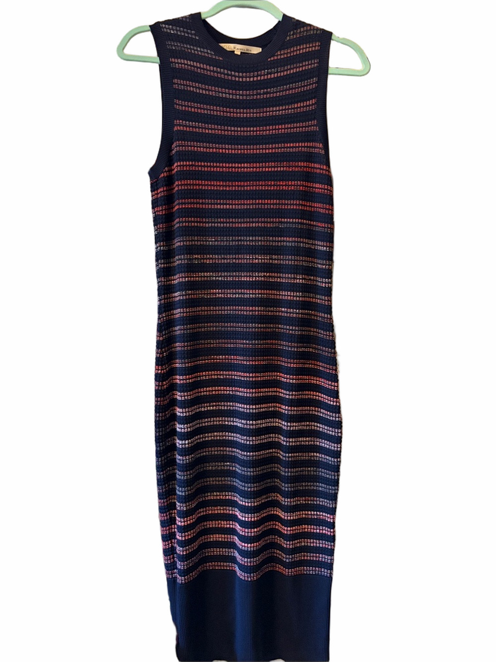NWT Rachel Rachel Roy Women’s space dye sleeveless striped knit midi dress L. - Picture 1 of 7